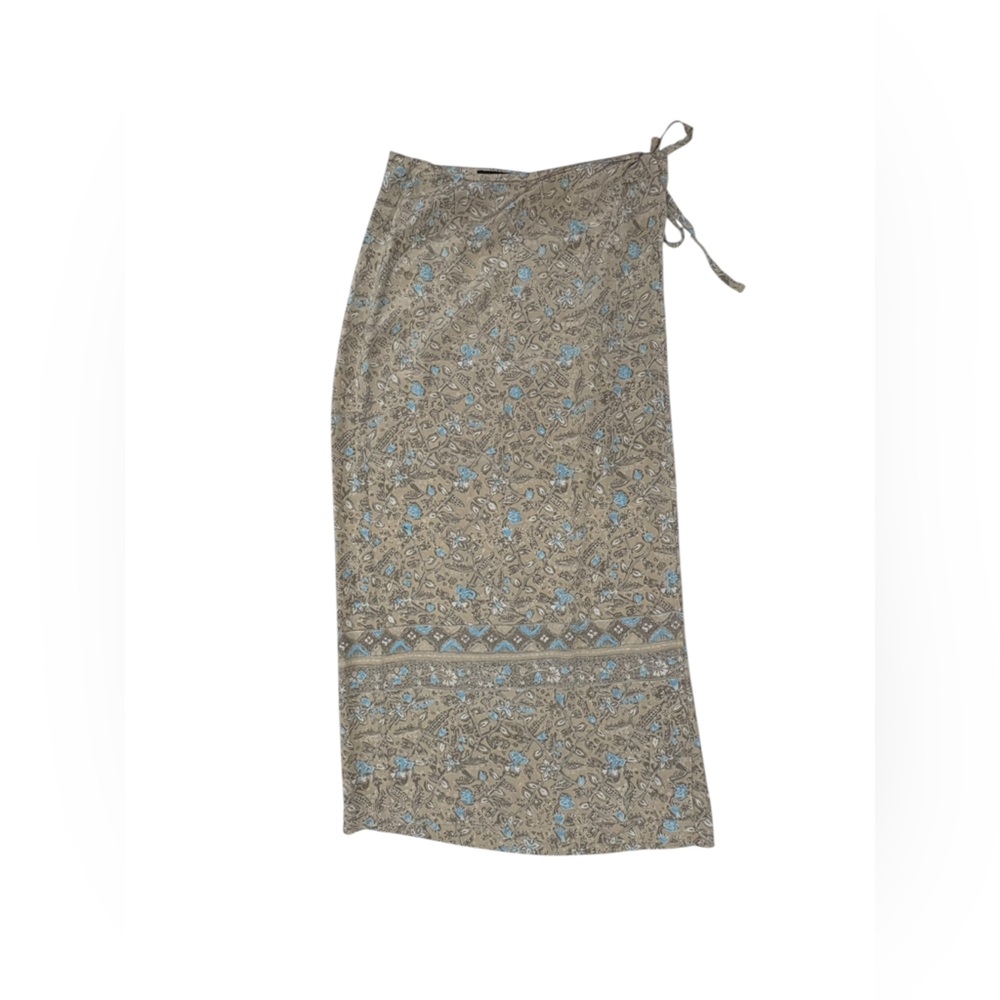 The Limited Taupe and Light Blue Floral Tie-Waist Sarong - Picture 2 of 6
